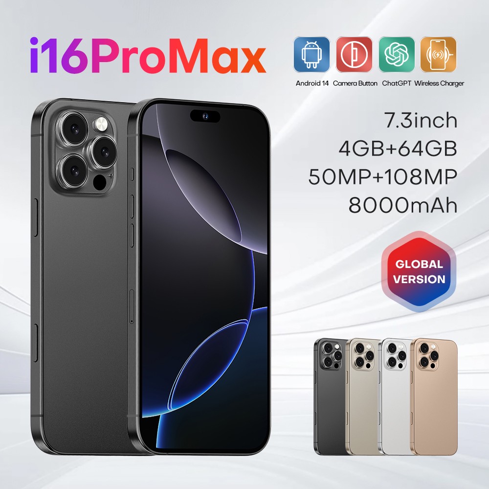 I16 Pro Max wireless charging Android 5G smartphone | 12GB+1TB, 20 million pixel dual camera, 7.3-inch screen