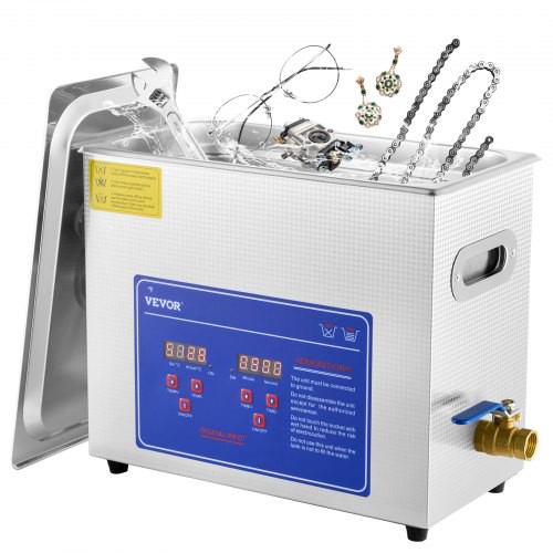 VEVOR Ultraschallreiniger Ultraschall Reiniger 6L Ultrasonic Cleaner Ultraschallreinigungsgerät Edelstahl mit Digitaler Anzeige für Schmuck Brillen und Zähne
