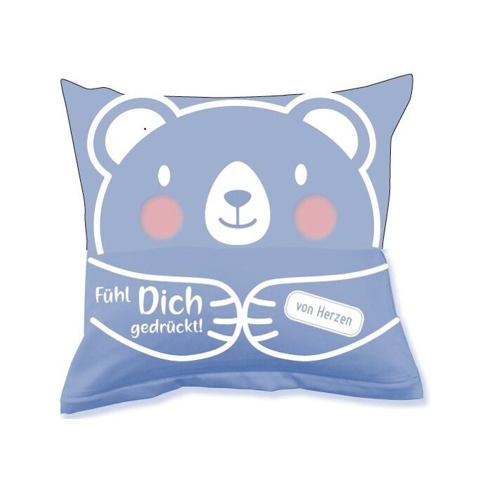Kissen Kids Bär Umarmung mit 1 Tasche blau