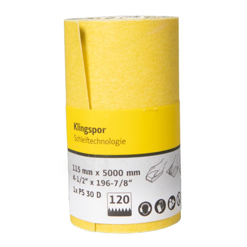 Schleifrollen PS 30 D für Farbe, Lack, Spachtelmasse 115 x 5000 mm Körnung 100 SB-verpackt