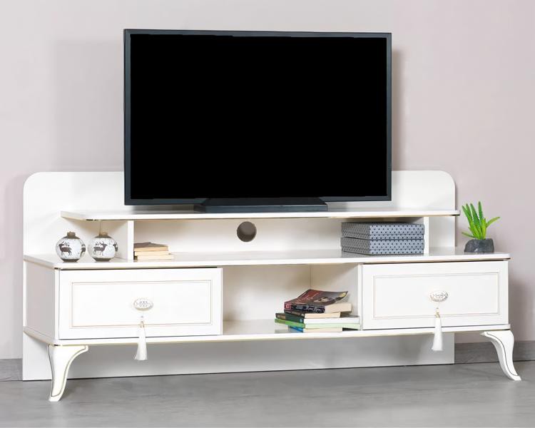Modern TV Ständer Wohnzimmer Weiß Holzmöbel TV Möbel Einrichtung