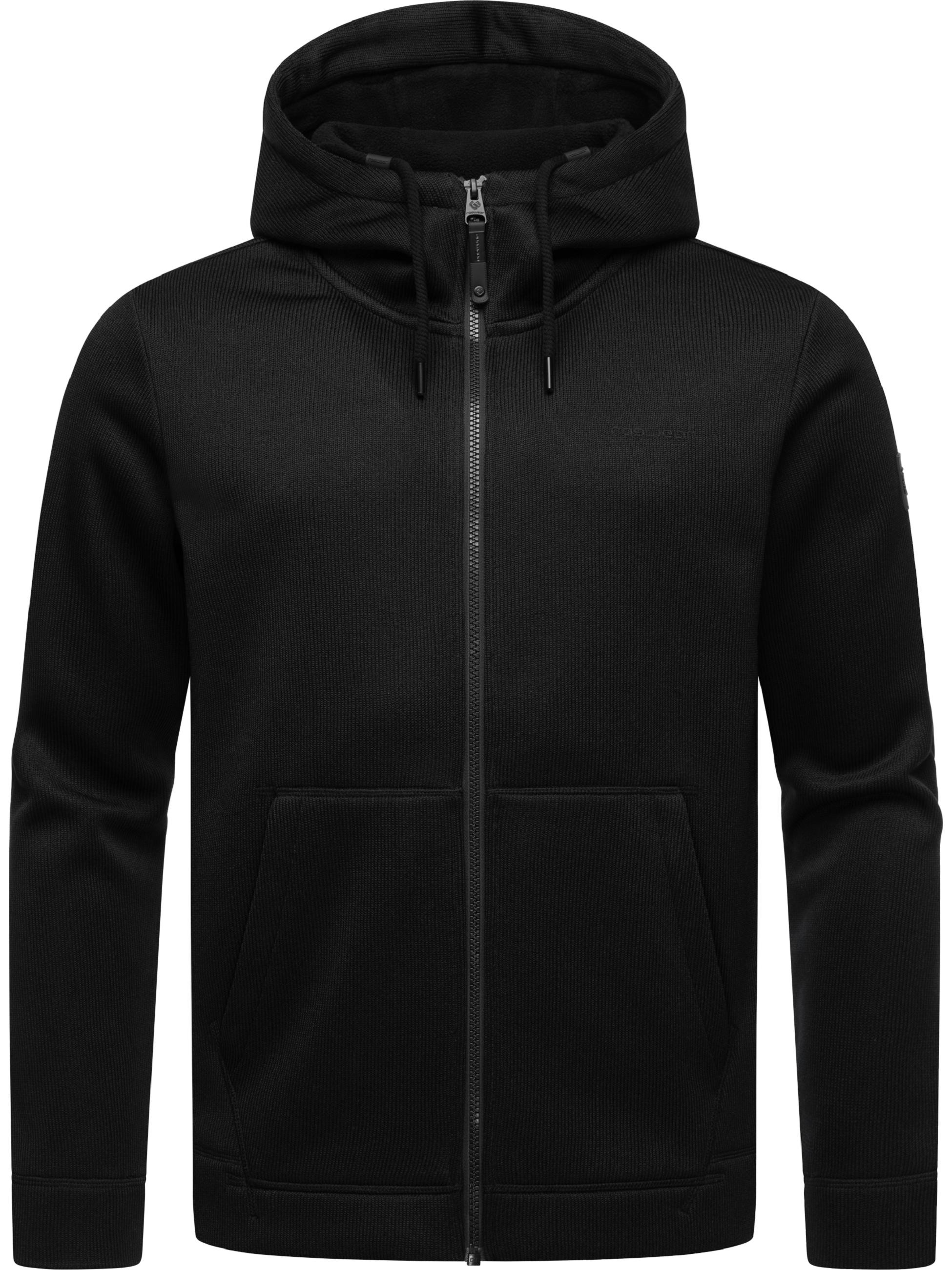 Strickjacke aus Feinstrick mit Kapuze 