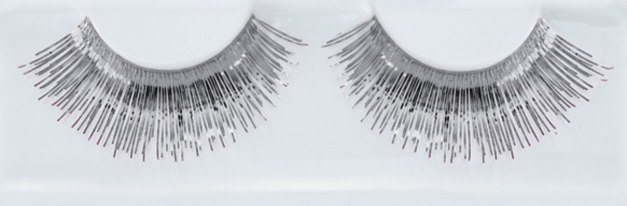 Silberne Lametta Wimpern
