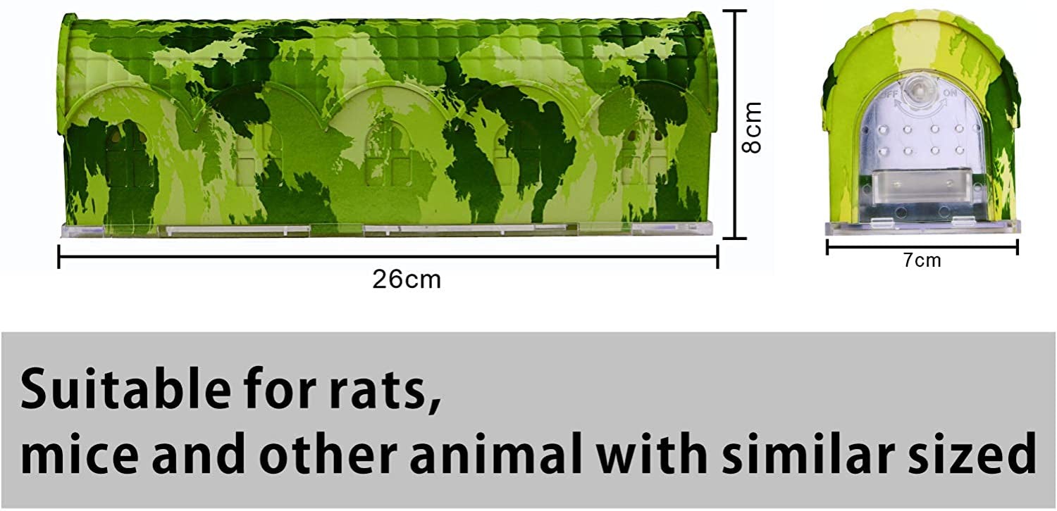 RatzFatz® Premium Mausefalle Lebend Lebendfalle Wiederverwendbar. Camouflage, Außen und Innen, Innovativer Mechanismus, Modell Rambo MBC-01
