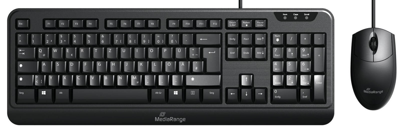 MediaRange Tastatur-Maus-Set kabelgebunden MROS108 schwarz