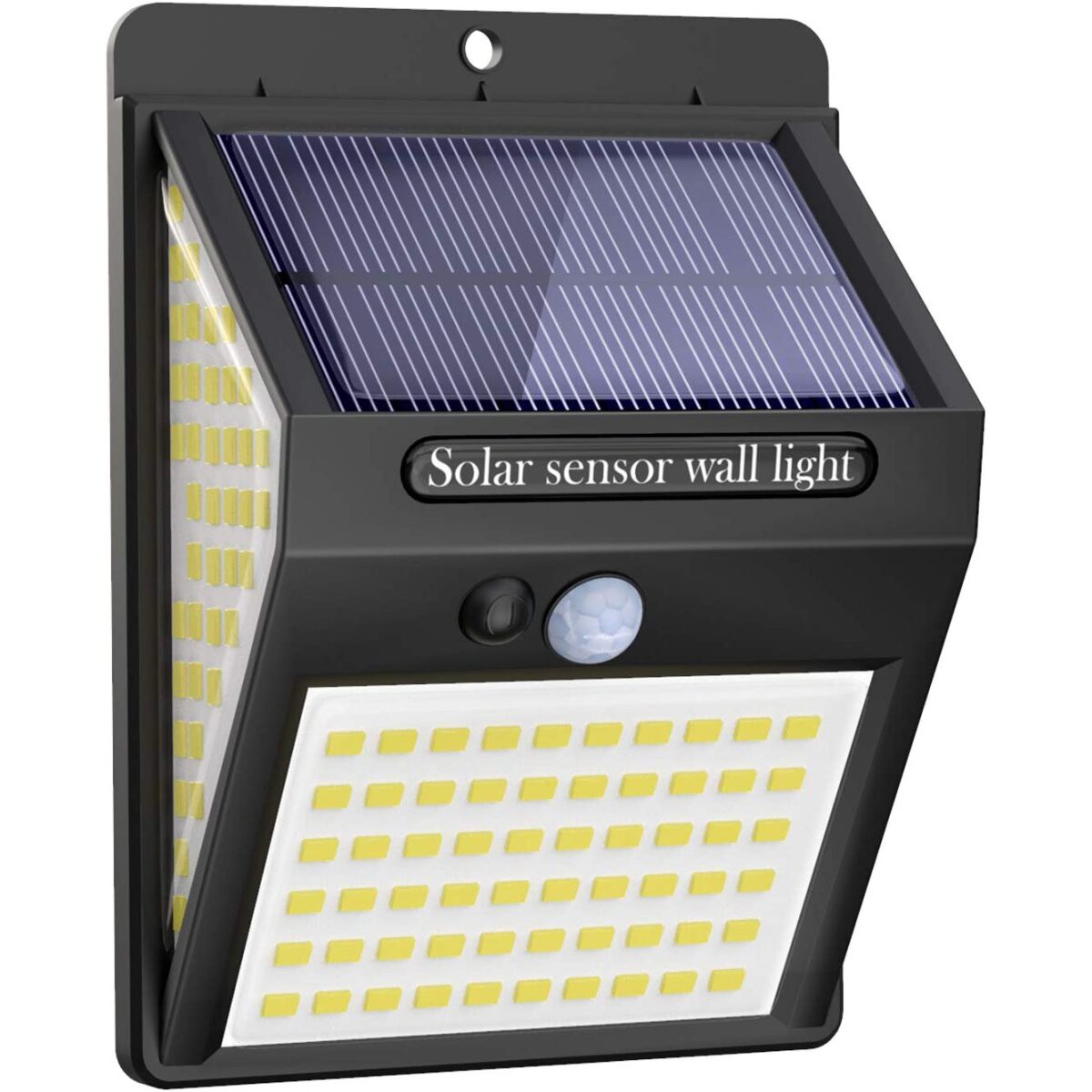 Wisam® LS140 Solarleuchte mit Bewegungsmelder 140 LED Wandleuchte Outdoor Schwarz