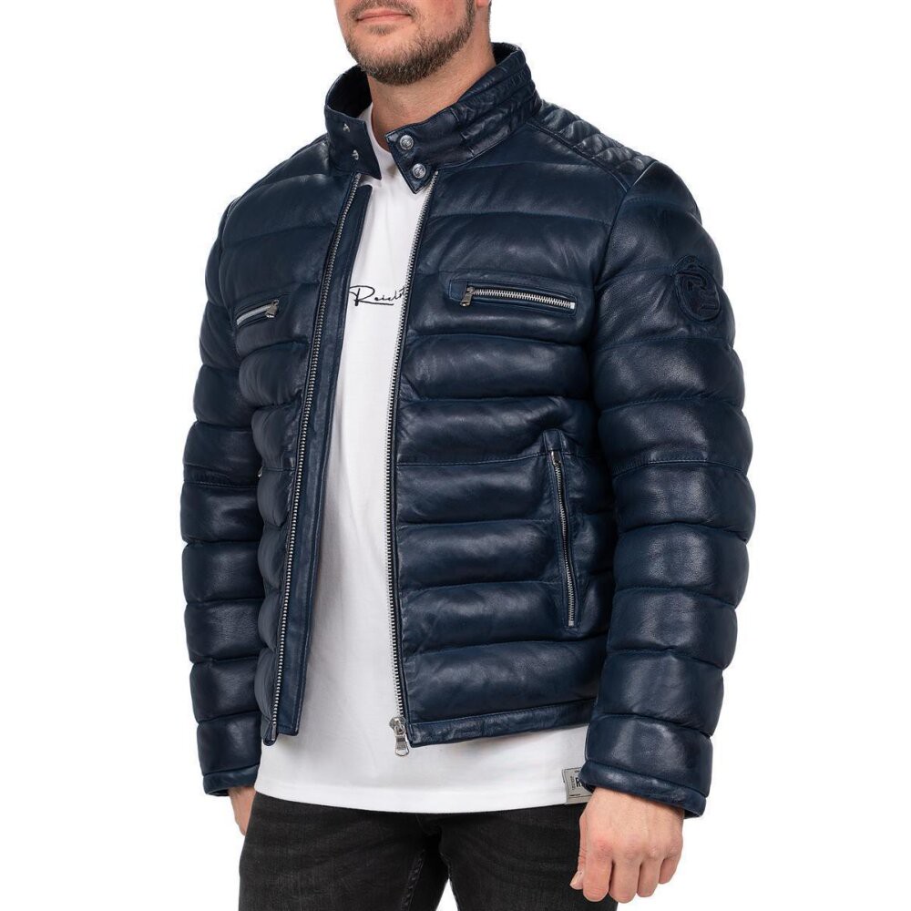 Reichstadt Regular Fit Jacke Herren Echtleder 19RS016 Navy 3XL