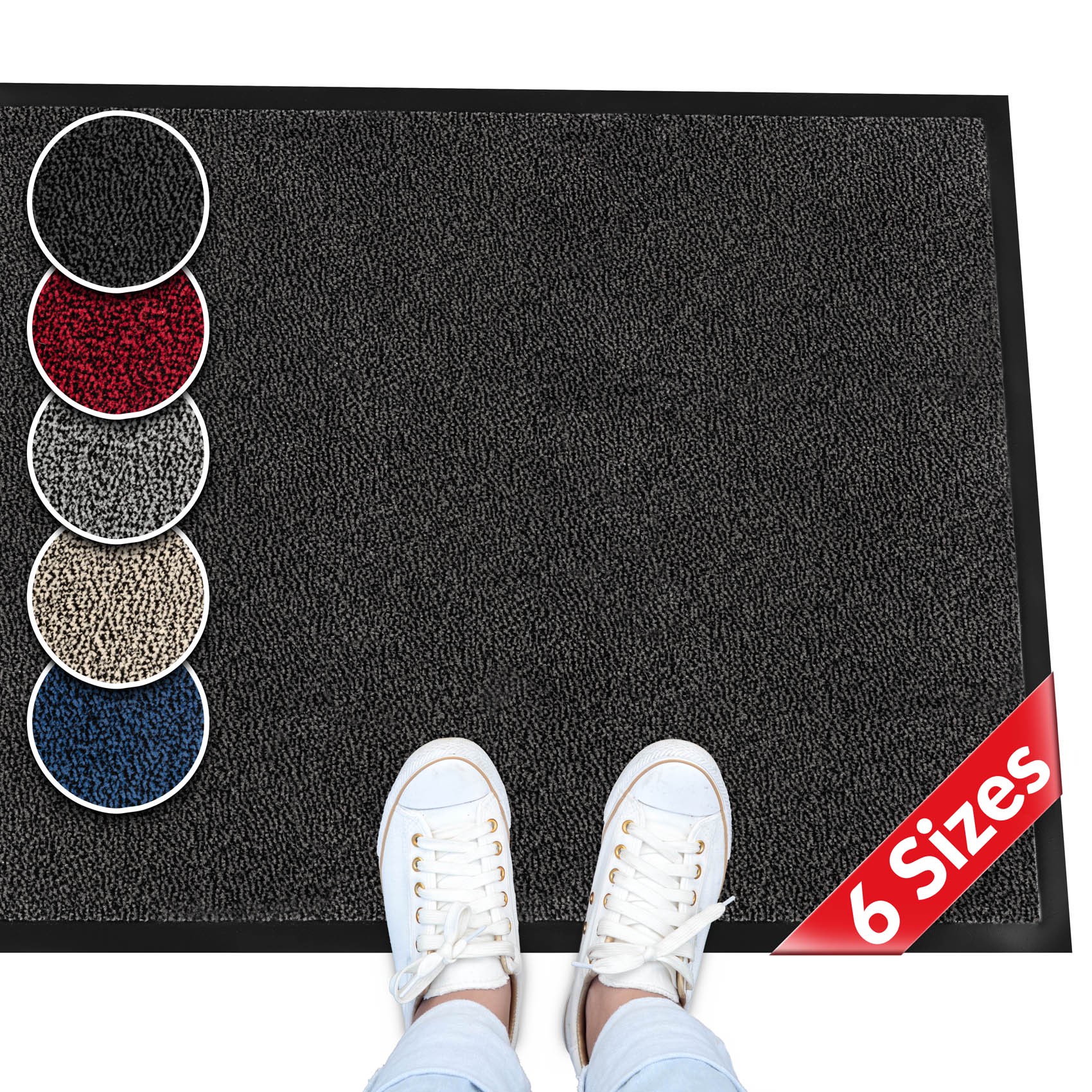 Fußmatte Schmutzfangmatte | Als Fußabtereter & Läufer für Eingangsbereiche Anthrazit 40x60cm