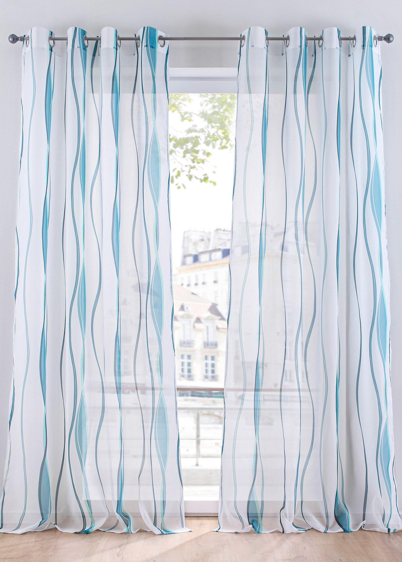 Gardine mit Wellenmuster (1er Pack)