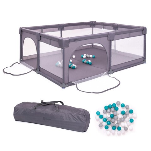 BabyGo Playpark Laufgitter grau