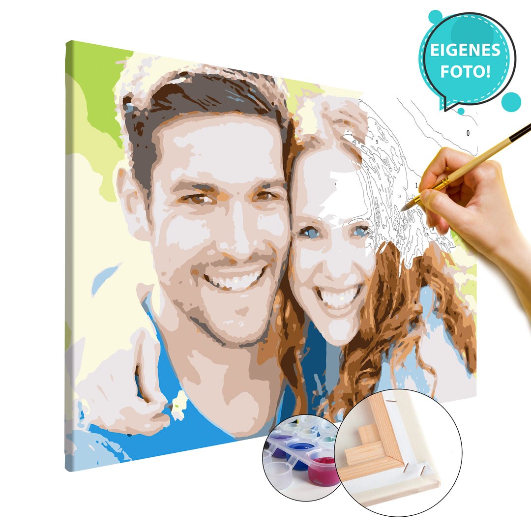Malen nach Zahlen eigenes Foto, Bild - 60x80cm, Premium Kiefernholz Keilrahmen
