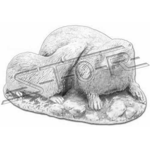 Garten Dekoration Frettchen Terrasse Stein Figuren Figur Weiß Natur Statue