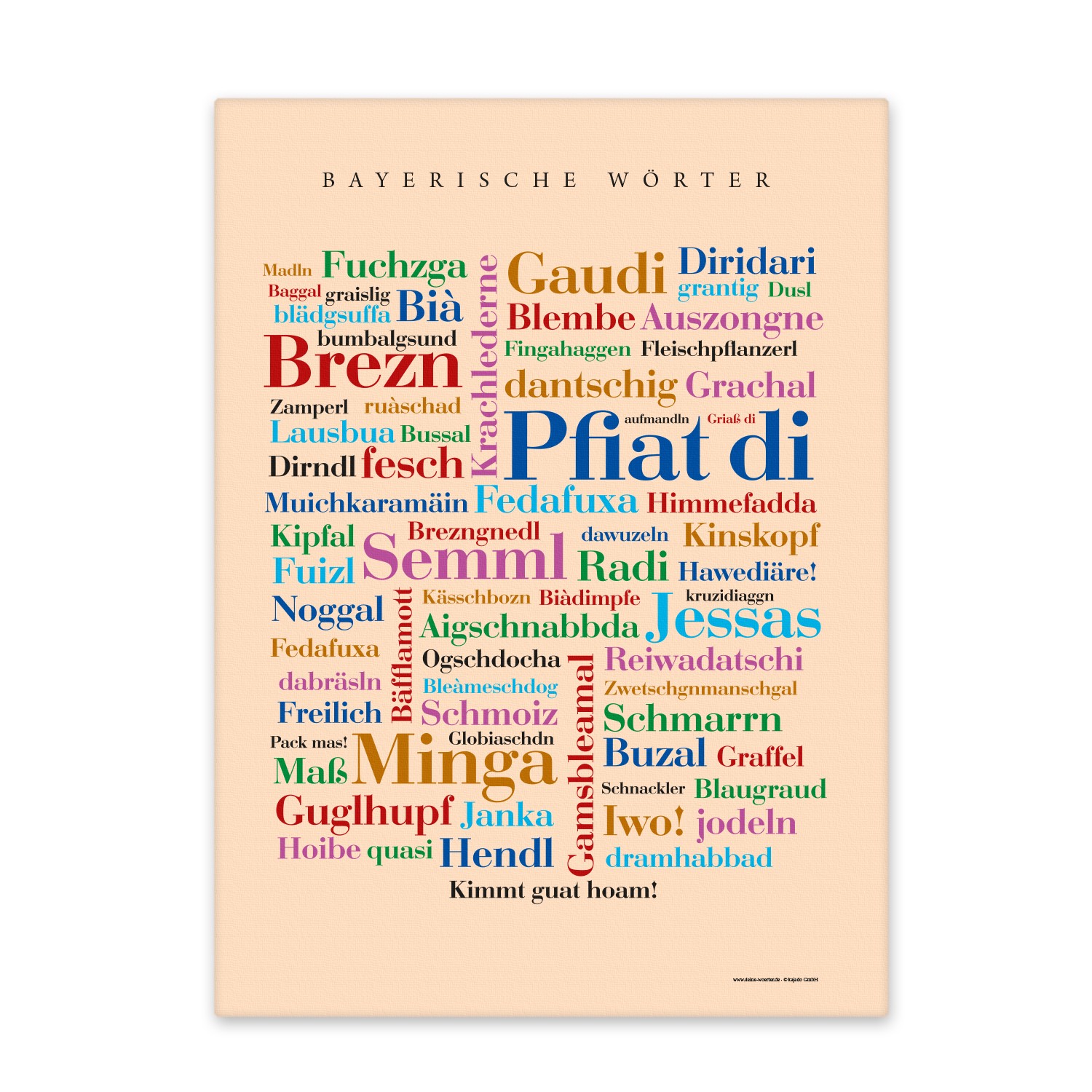 Leinwand Bayerische Wörter – Keilrahmen - 50x70 cm