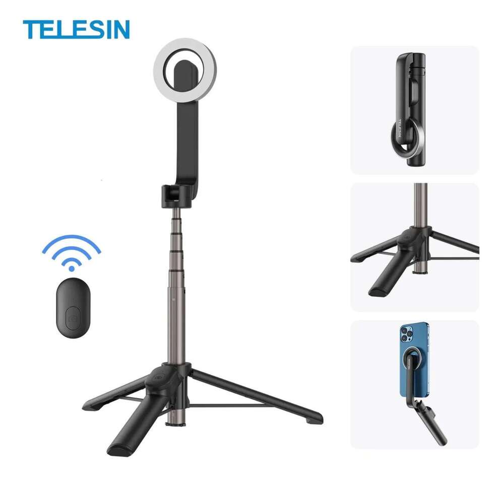 Magsafe Selfie Stick with Remote Control for iPhone 16 15 14 13 Android Accessories Portable Tripod Phone Stand