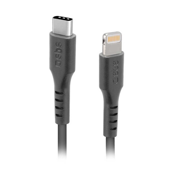 SBS Daten- und Ladekabel USB-C auf Lightning 1 m schwarz