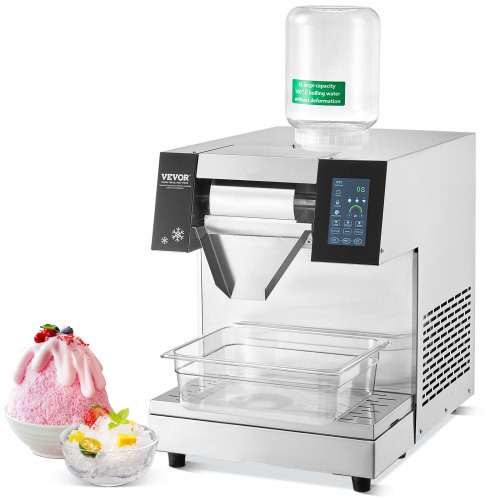 VEVOR Kommerzielle Schneeflocken-Eismaschine Schneeeisbereiter, 260 kg/24 hSchneeflocken-Eismaschine, Edelstahl-Eisrasierer, elektrischer Schneekegel-Maker mit Luftkühlsystem & Touch-LCD