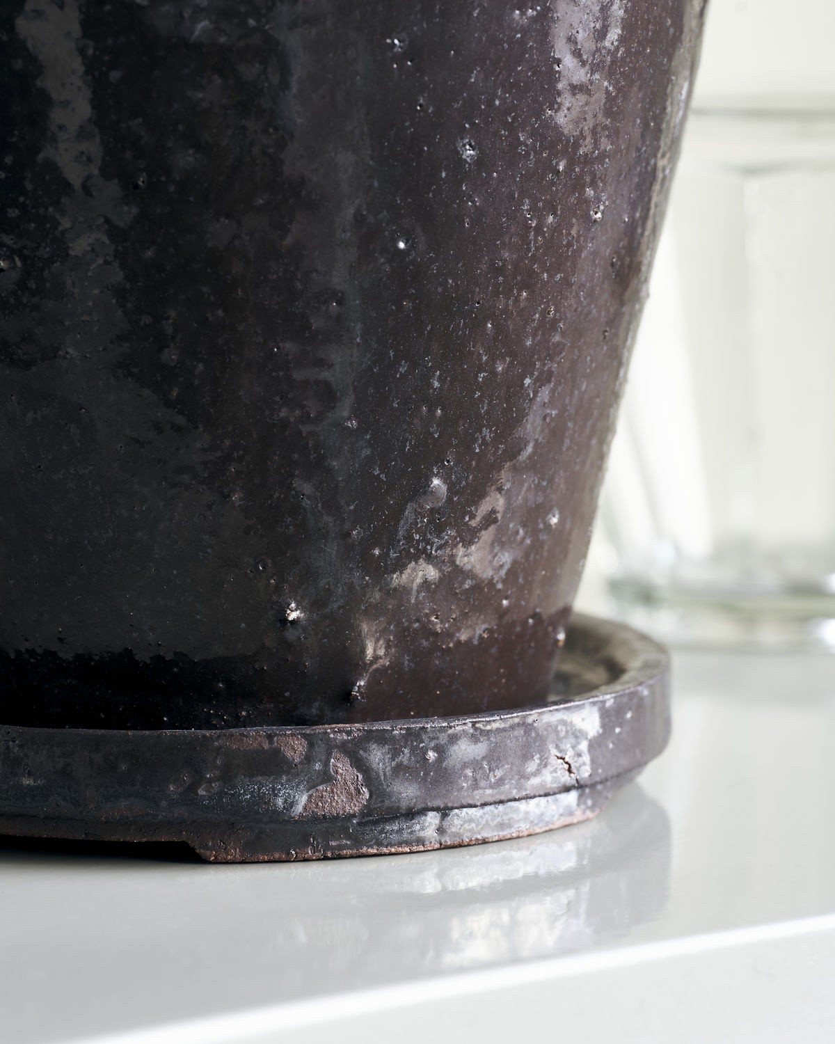 House Doctor Flower Blumentopf mit Untersetzer 2er Set braun - 210140601