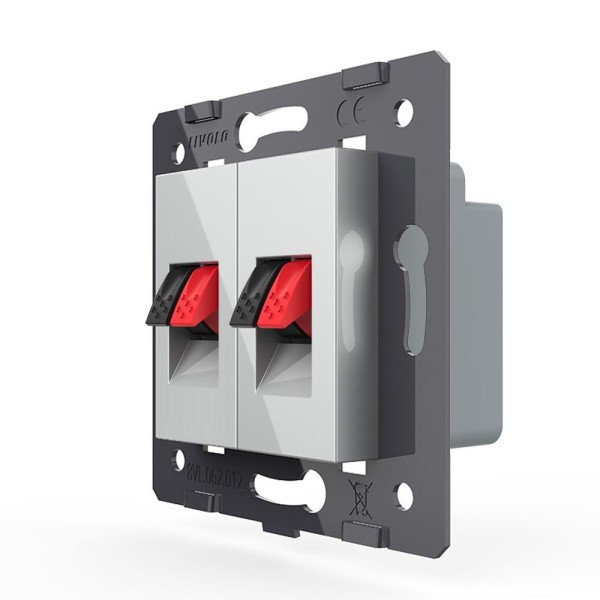 2-faches Lautsprecher Anschluss Modul Grau VL-FCSD-2IPS01-15 LIVOLO