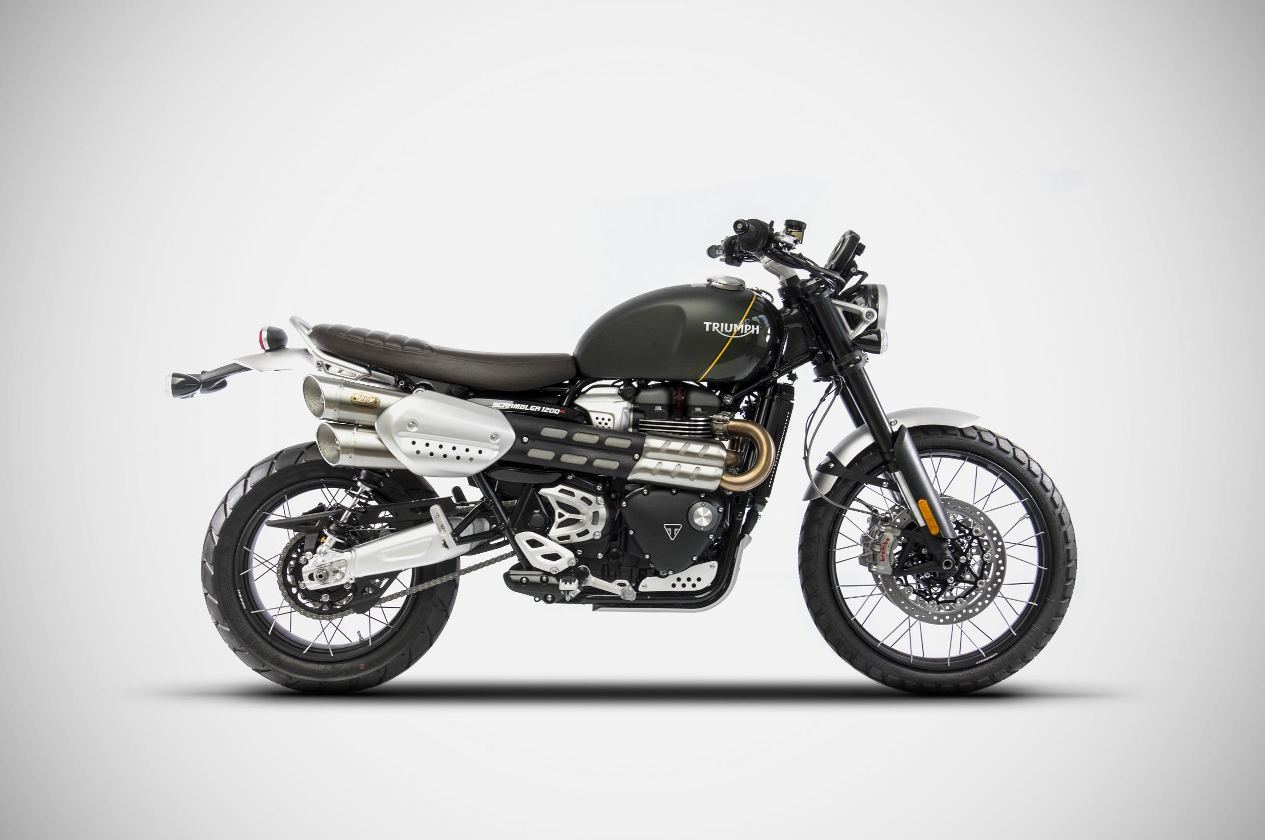 Sport Auspuff ZARD Slip-On Edelstahl Triumph Scrambler XC/XE 1200 Bj. 2021-2023 Typ:DS04 EURO5 +ABE