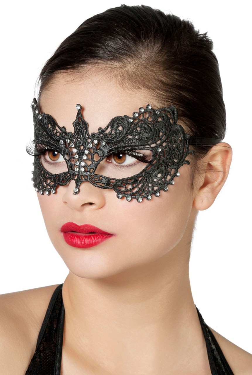 Edle Spitzen Augenmaske Schwarz