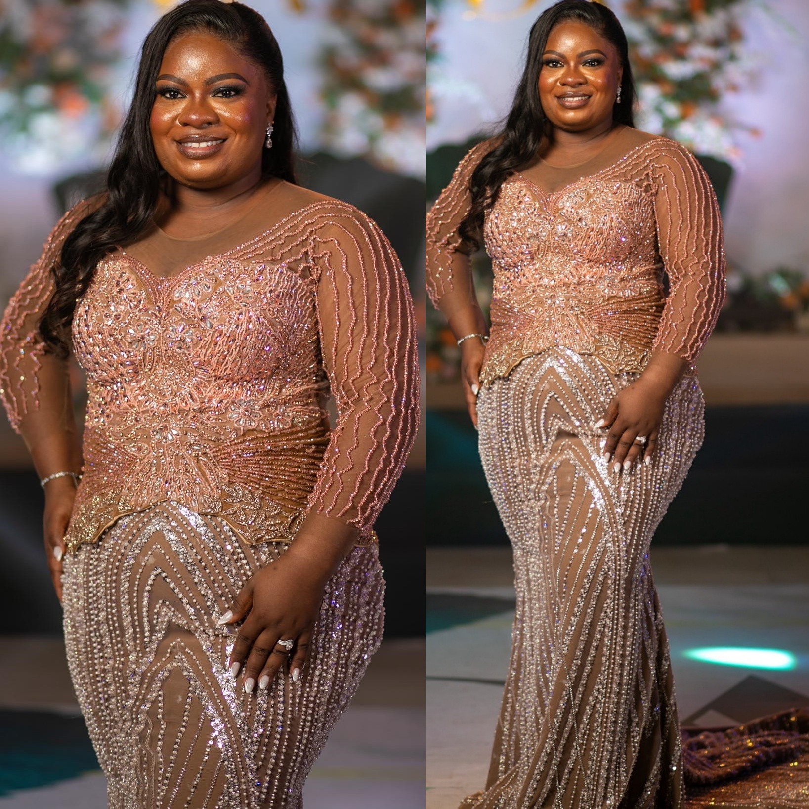 Sirène brune robes de bal 2025 illusion paillette de soirée perlée soirée formelle deuxième anniversaire robes de fiançailles plus robe de taille