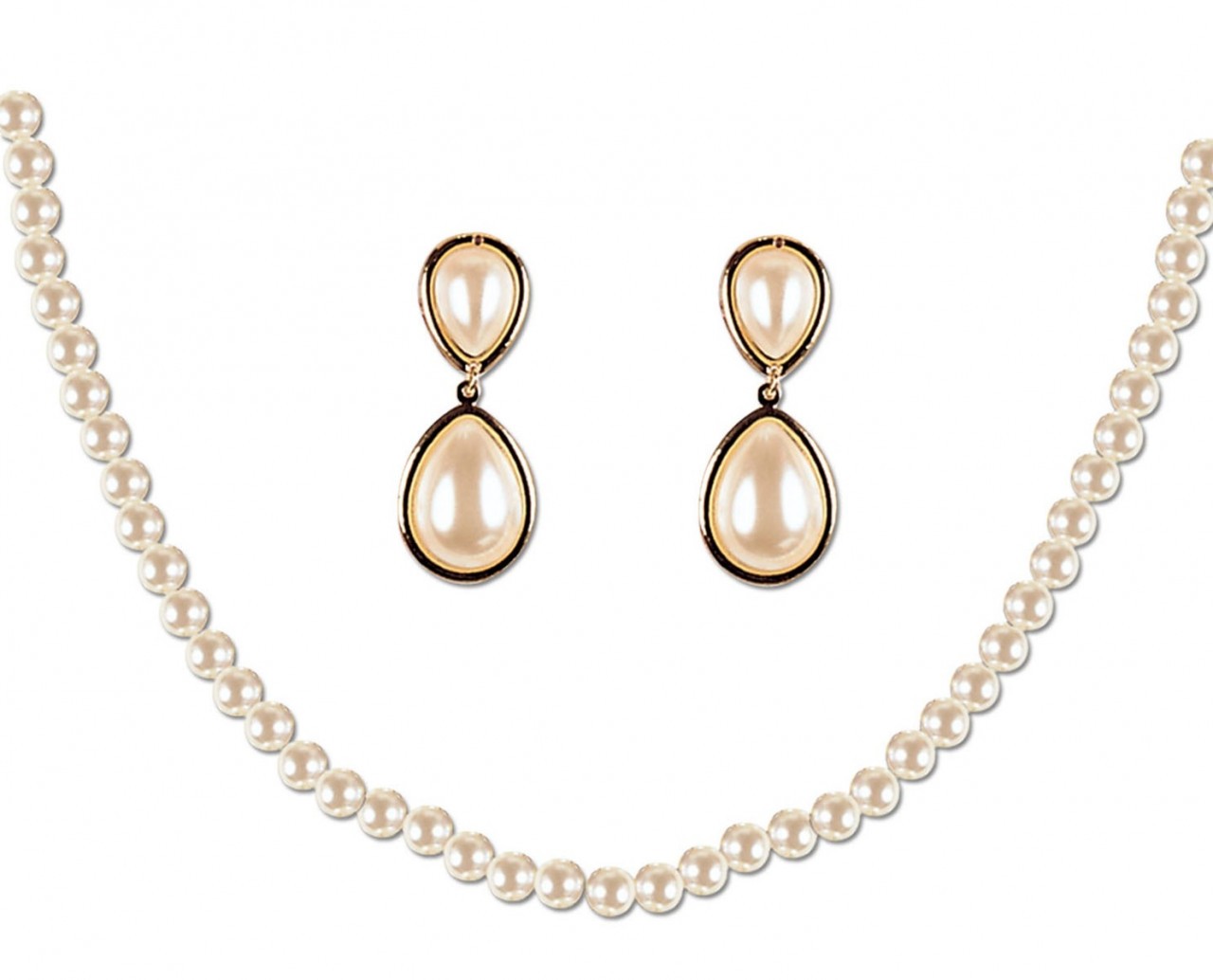 Glänzendes Perlen Schmuck Set