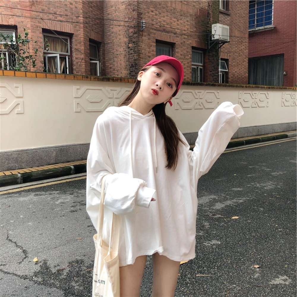 Women's Hoodies & Sweatshirts hoodie Hooded sweater spring and autumn thin Korean ins tide lazy style BF student loose top coat SZL2