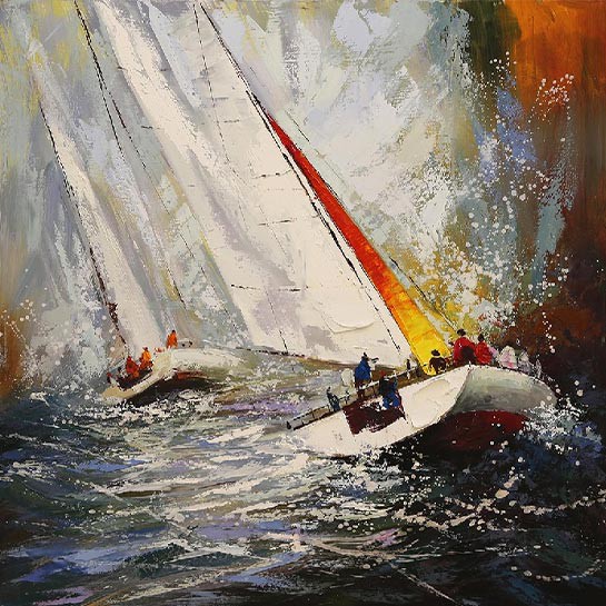 Segelboot – Gemälde – Dekoration – Wohnaccessoires