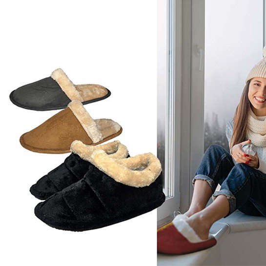 Attrezzo - Gefütterte Hausschuhe - Warme Füße bedeuten weniger Heizbedarf!