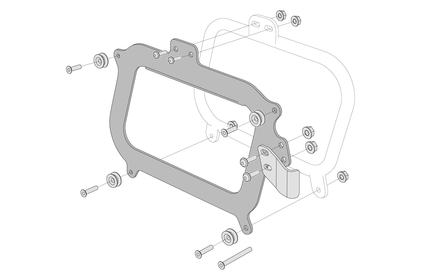 SW-Motech Adapter kit til Givi bærer - 2 stk. For TRAX ADV/EVO-sager.