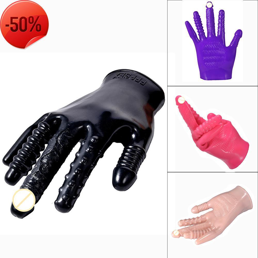 50% discount Magic Gloves Vibrating Sex Toys for Women Finger Vibrator Dildo Masturbator Glove Bdsm Female Masturbation Vagina Massage Sex shop f