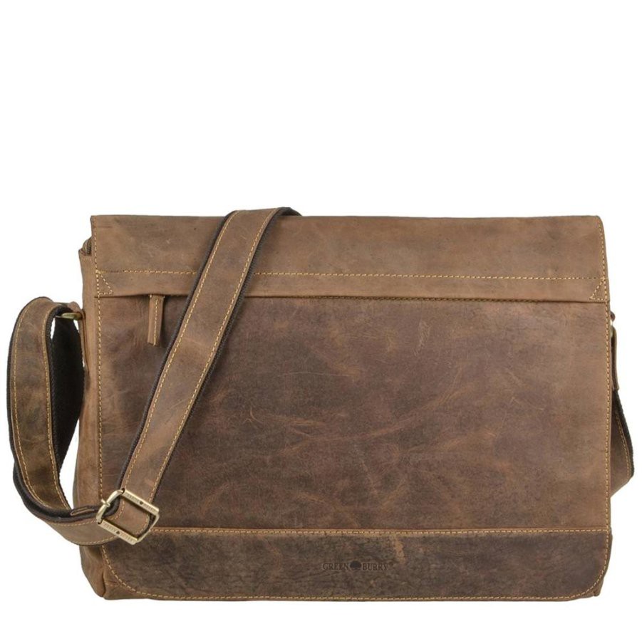 Umhängetasche Leder 40x30cm Vintage 1766B | Greenburry.de