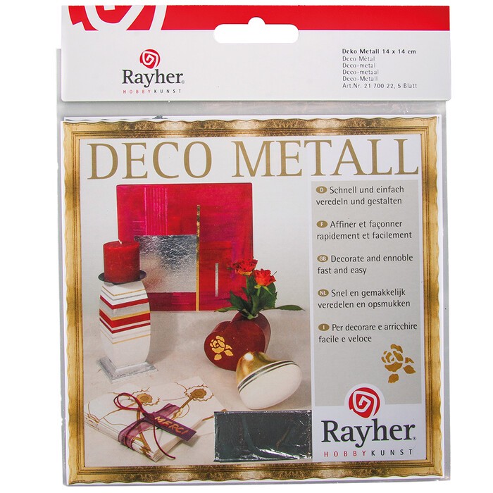 RAYHER Deco-Metall 14 x 14 cm 5 Blatt kupfer