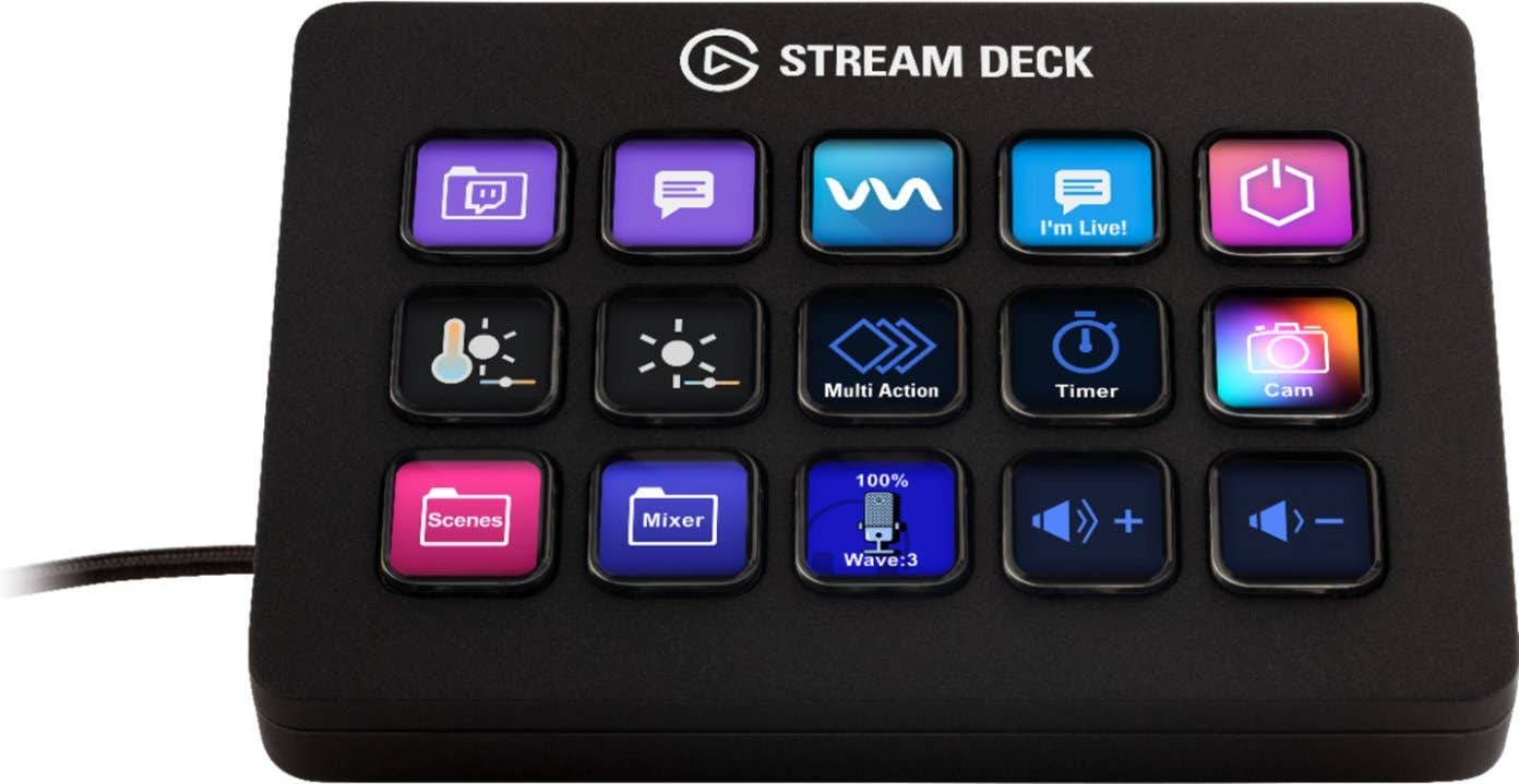 Elgato Stream Deck MK.2 15 Customizable LCD keys and Interchangeable Faceplate - Black - 10GBA9901
