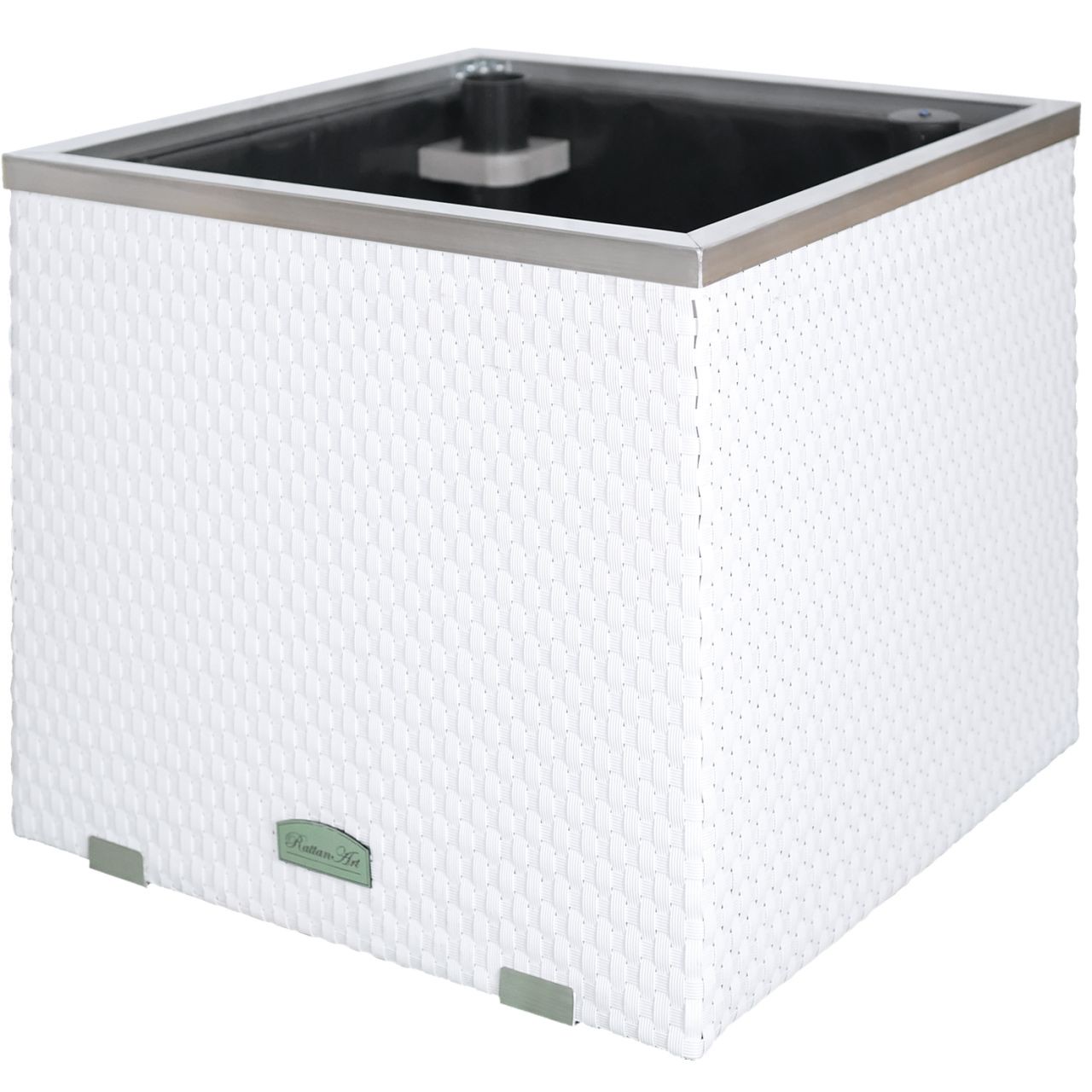 Pflanzkasten Rattan/Alu 50 x 50 x 43 cm selbstbewässernd 
