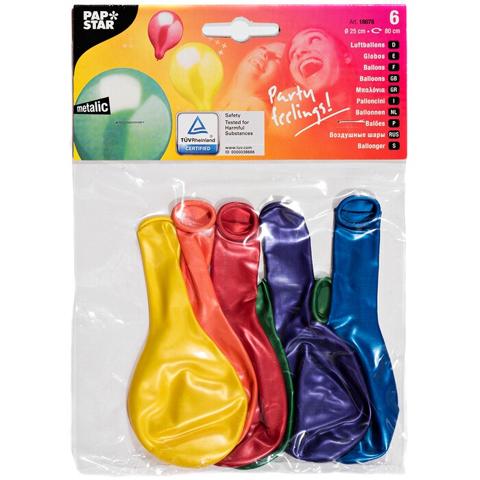 PAPSTAR Ballon Metallic 6 Stück