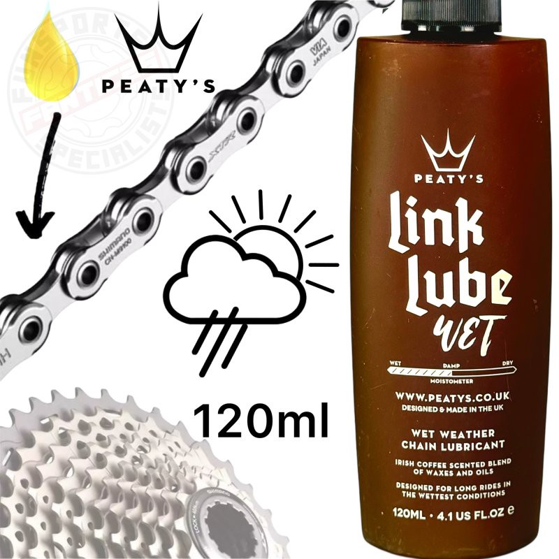Peaty´s Link Lube Fahrrad Kettenöl Wet Lube 120ml Fahrrad Schlecht Wetter Öl Pflege Kette