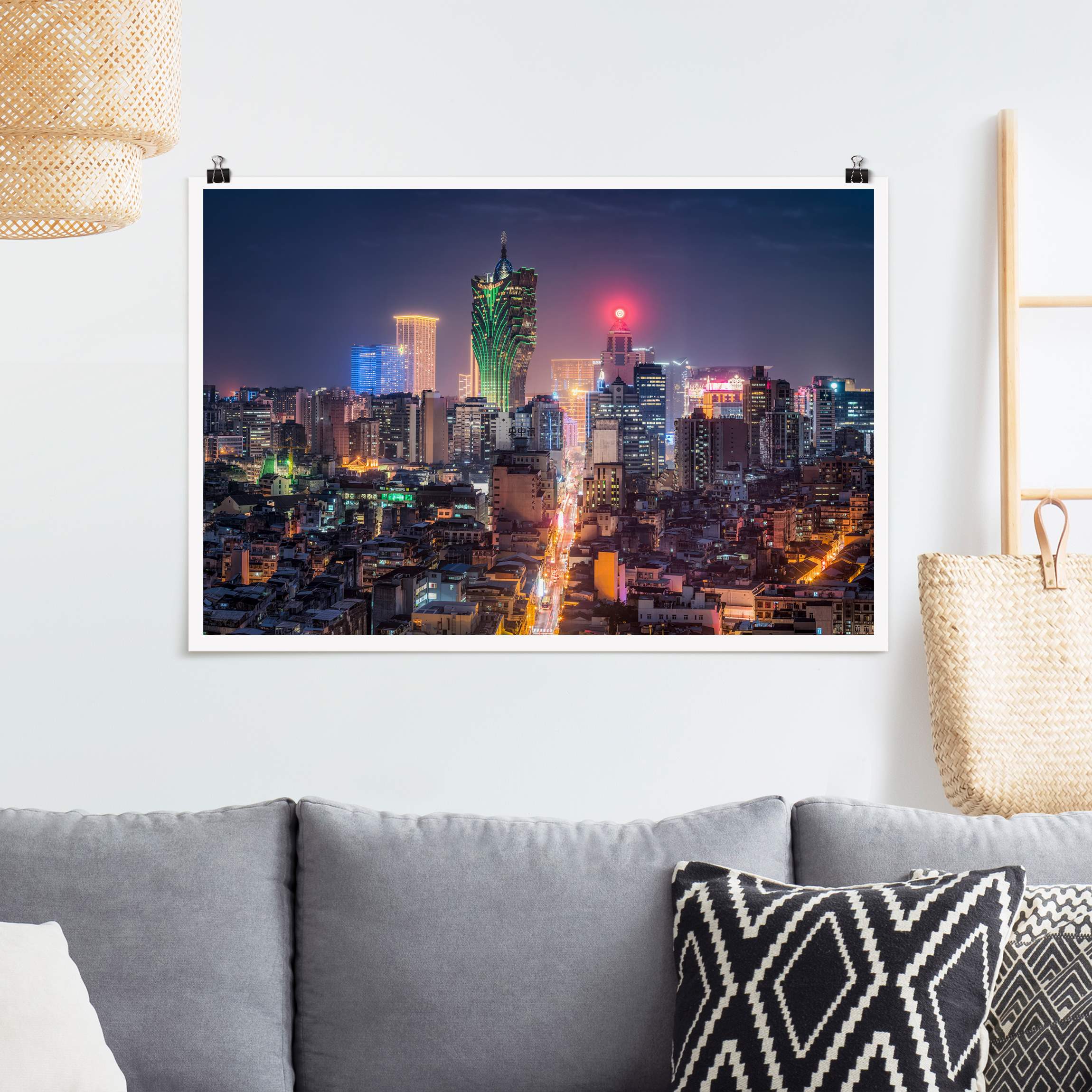 Poster Nachtlichter von Macau