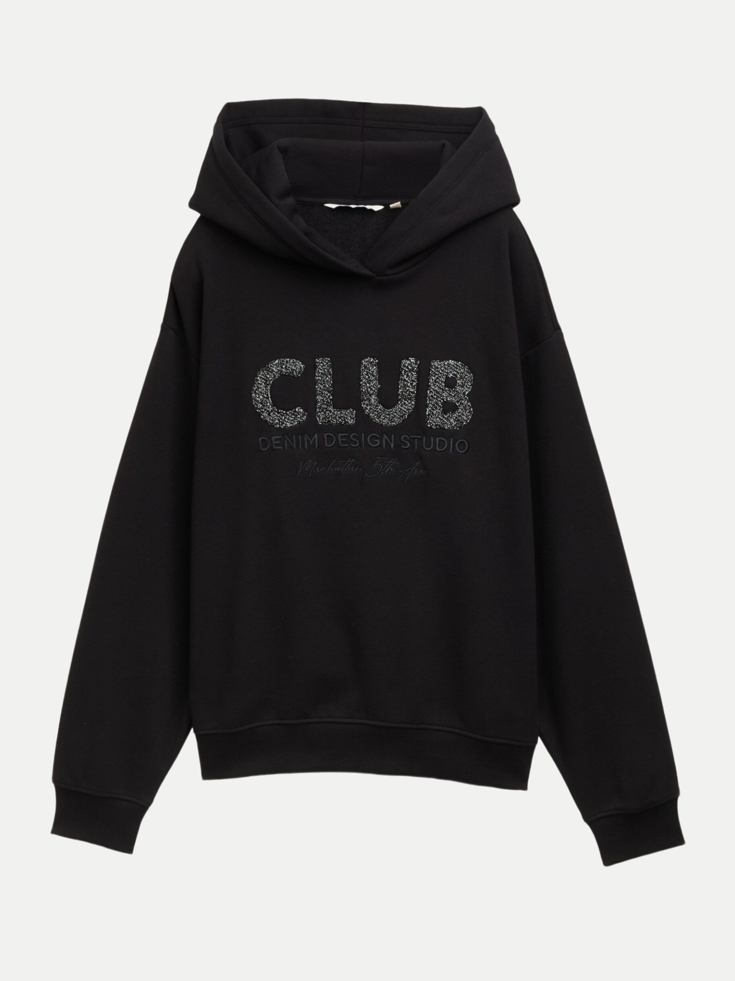 Tom Tailor Denim Oversized Hoodie mit Glitzer-Applikation, Größe S