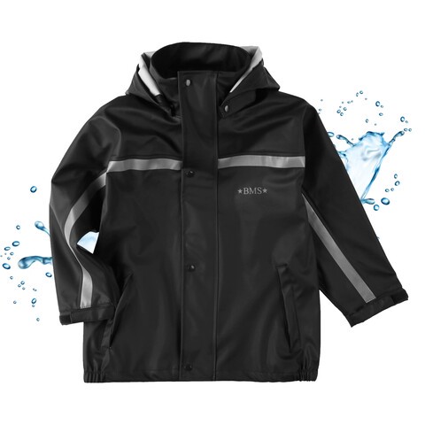 BMS Kinder-Regenjacke SoftSkin schwarz Gr. 74 – 100% wasserdicht - Neu
