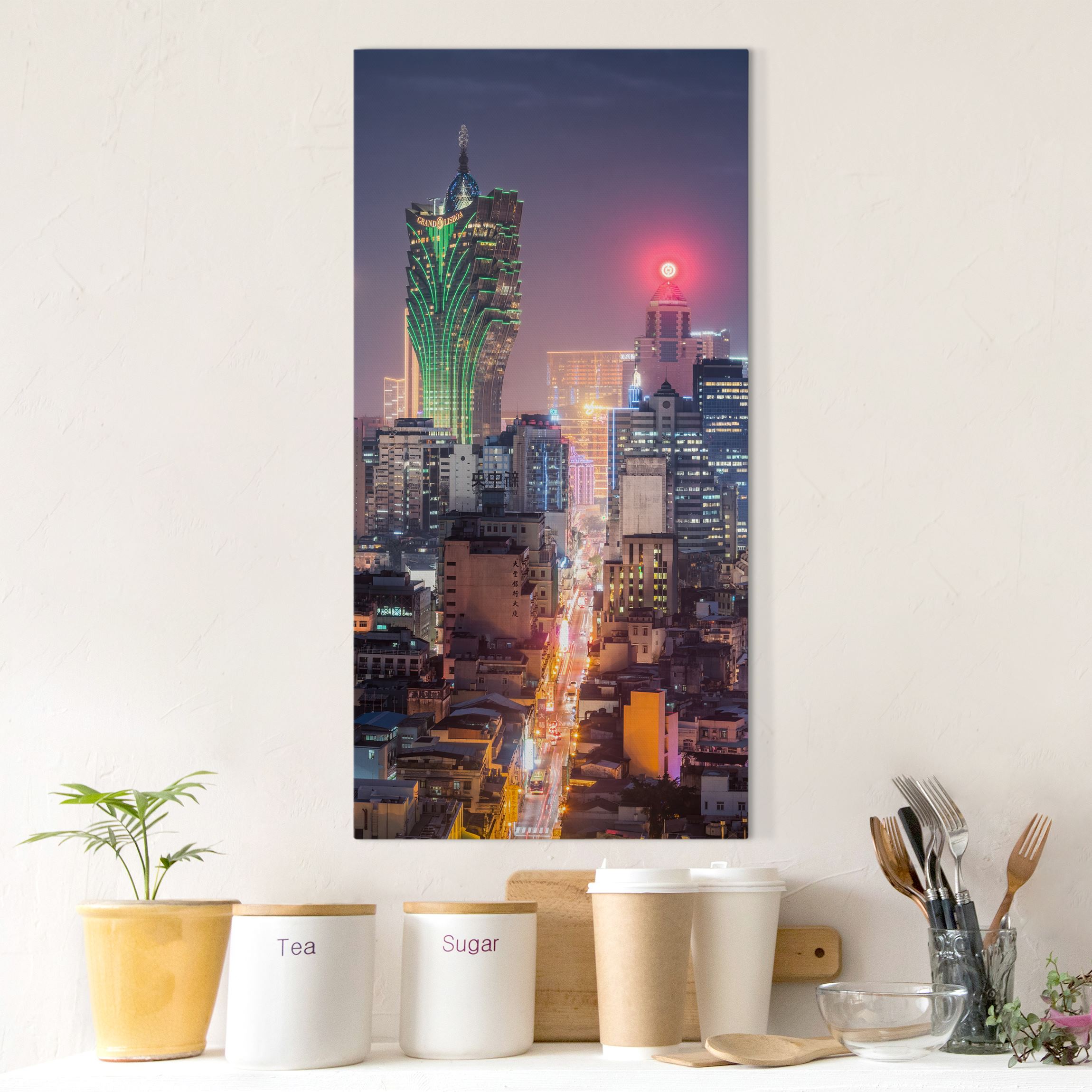 Leinwandbild Nachtlichter von Macau