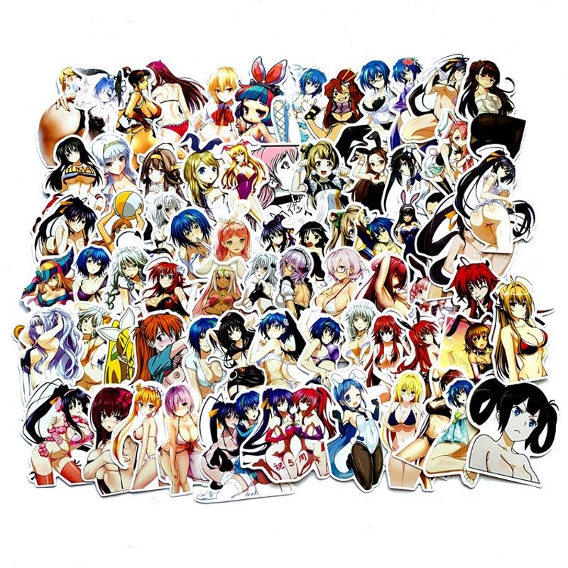 70 pièces/ensemble Sexy dessin animé lapin fille autocollants pour Snowboard ordinateur portable bagages voiture réfrigérateur bricolage style vi