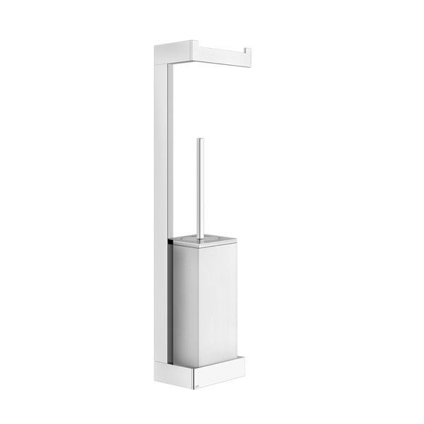 Gessi Rettangolo Accessoires Kombination mit Papierrollenhalter und Toilettenbürstengarnitur weiss, Wandmontage, 20867149