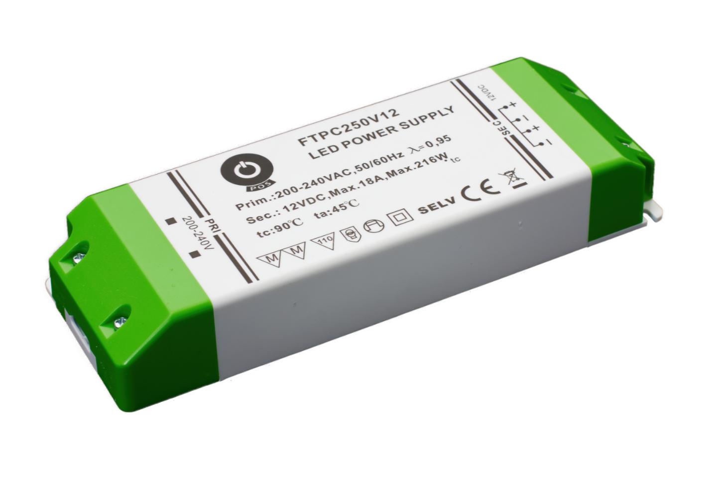 LED Trafo, LED Transformator 12V  DC Gleichspannung 216 Watt für Möbeleinbau zugelassen mit Überhitzungsschutz, Kurzschlussschutz und Überlastungsschutz LxBxH: 195 x 67.1 x 31.2 cm