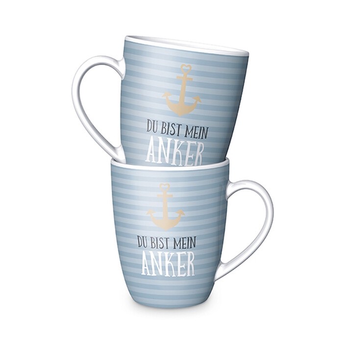 Becher Du bist mein Anker 250 ml blau