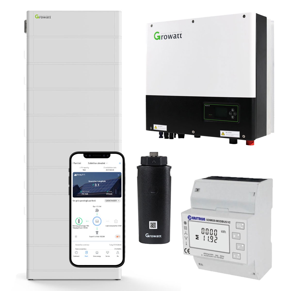 Growatt SPH5000TL3-BH-UP 5kW Hybrid Wechselrichter mit 23.0kWh Solarspeicher-Set