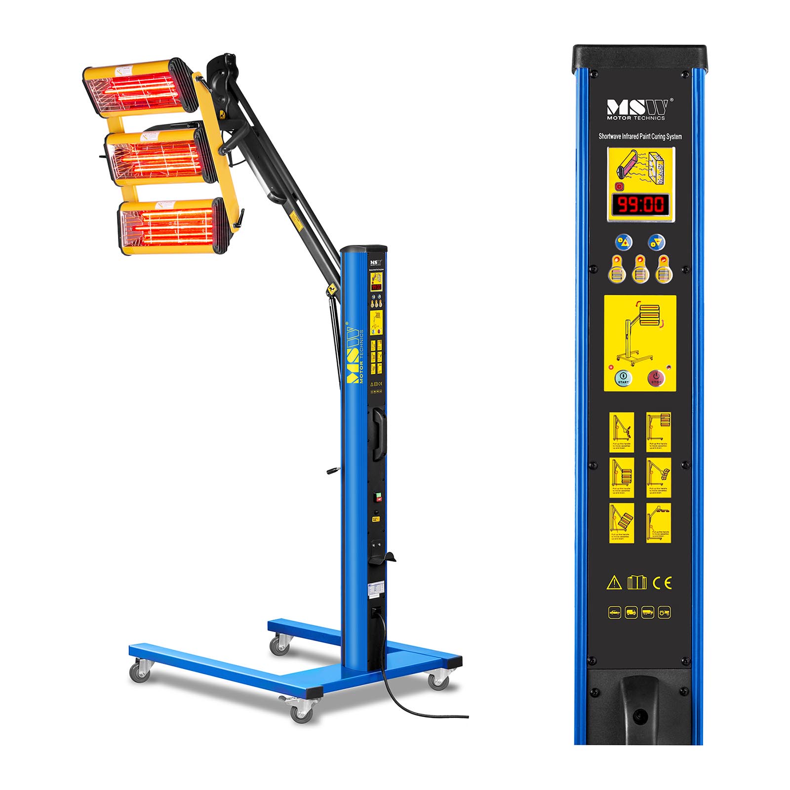 MSW Infrarot-Lacktrockner - 3.300 W - 3 Strahler