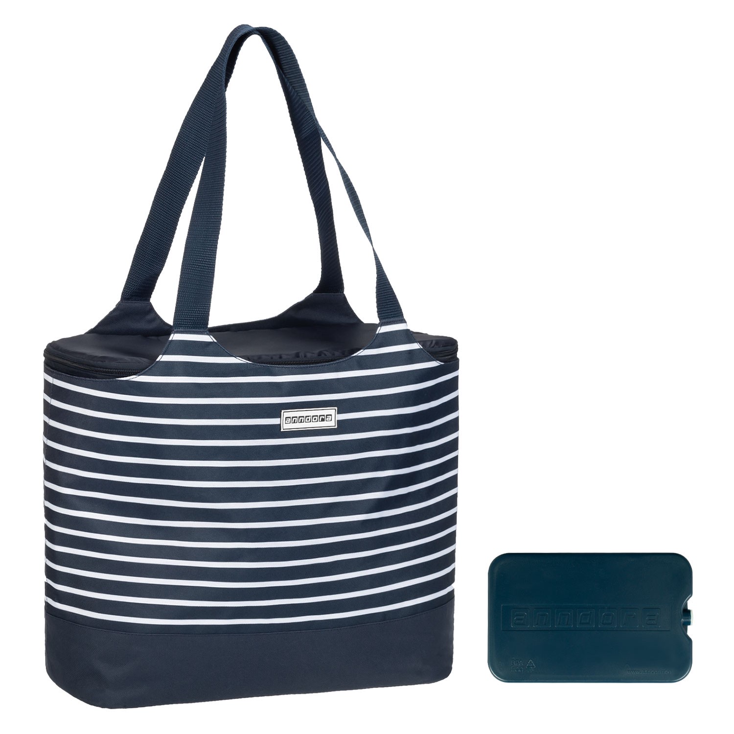 Strandtasche 2 in 1 Kühltasche + SchultertascheAHOI blau weiß