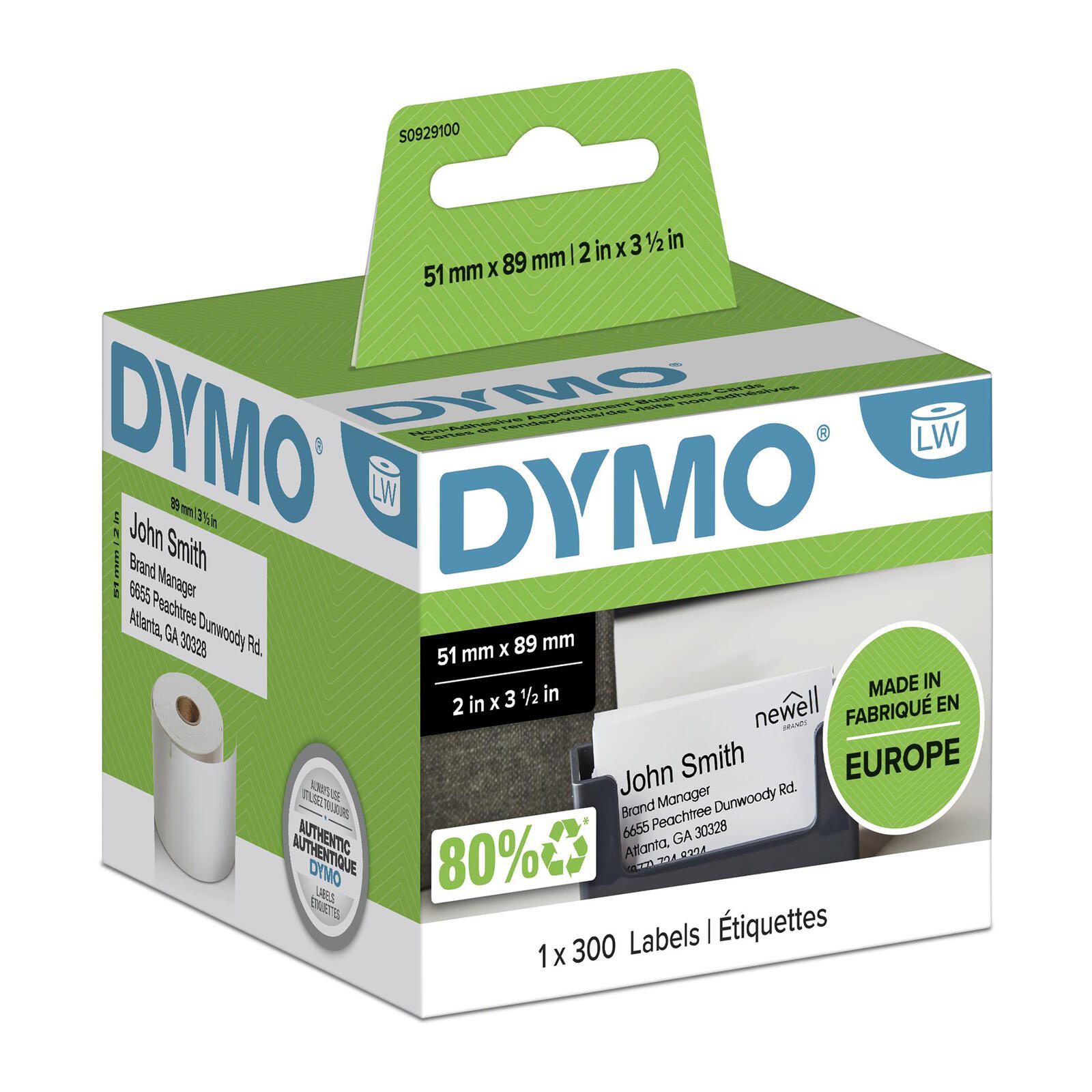 DYMO® Original Etikett für LabelWriter™, Terminkarte - weiss - nicht klebend, 1 x 300 Etiketten
