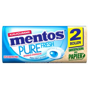 Mentos Gum Pure Fresh Mint 12x 2er-Pack Rolle